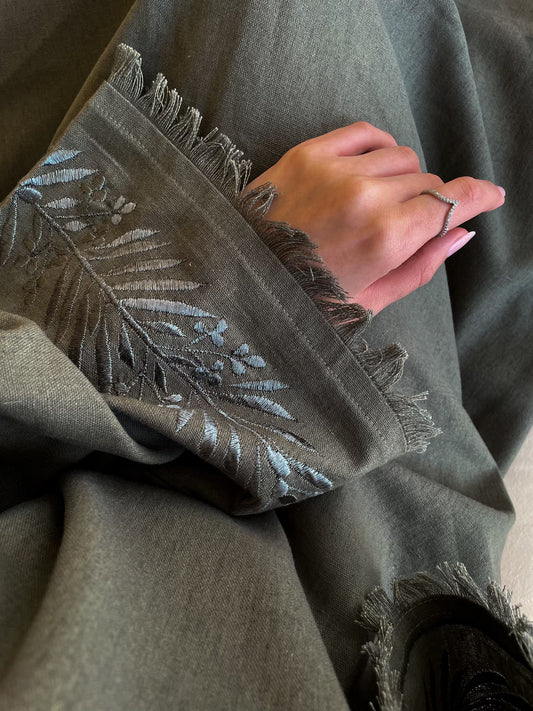 Olive branch closed abaya