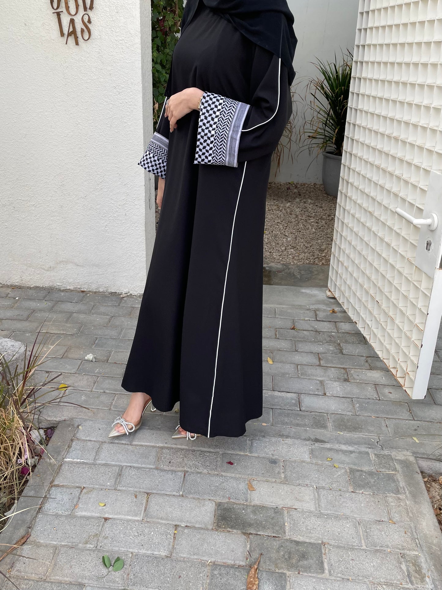 Black kuffiyeh dress
