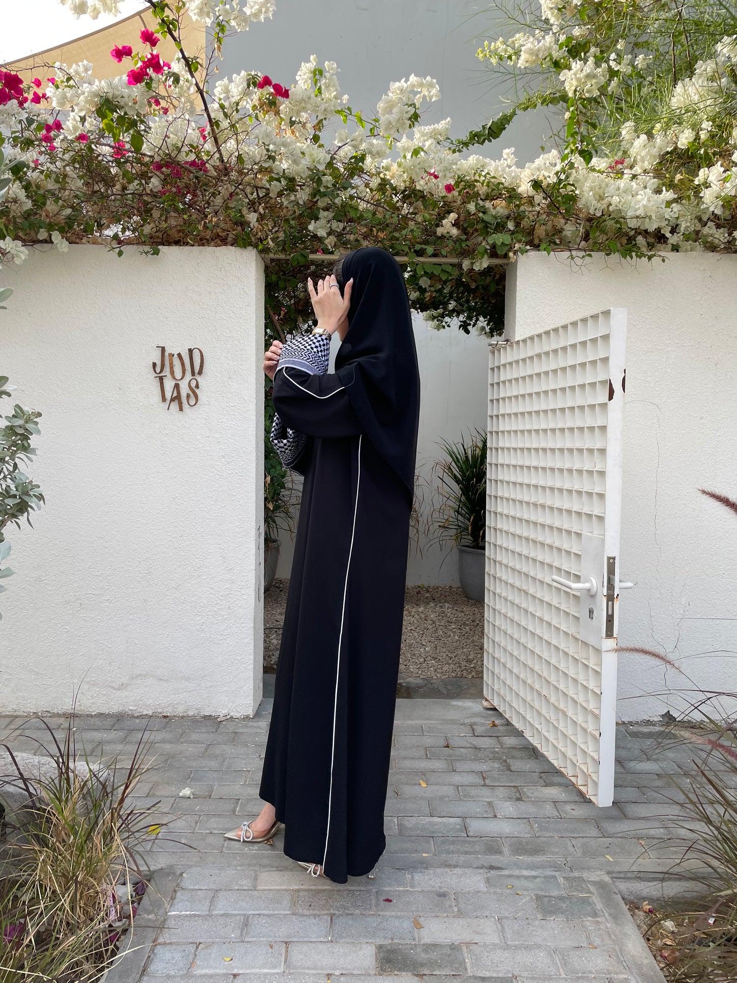 Black kuffiyeh dress