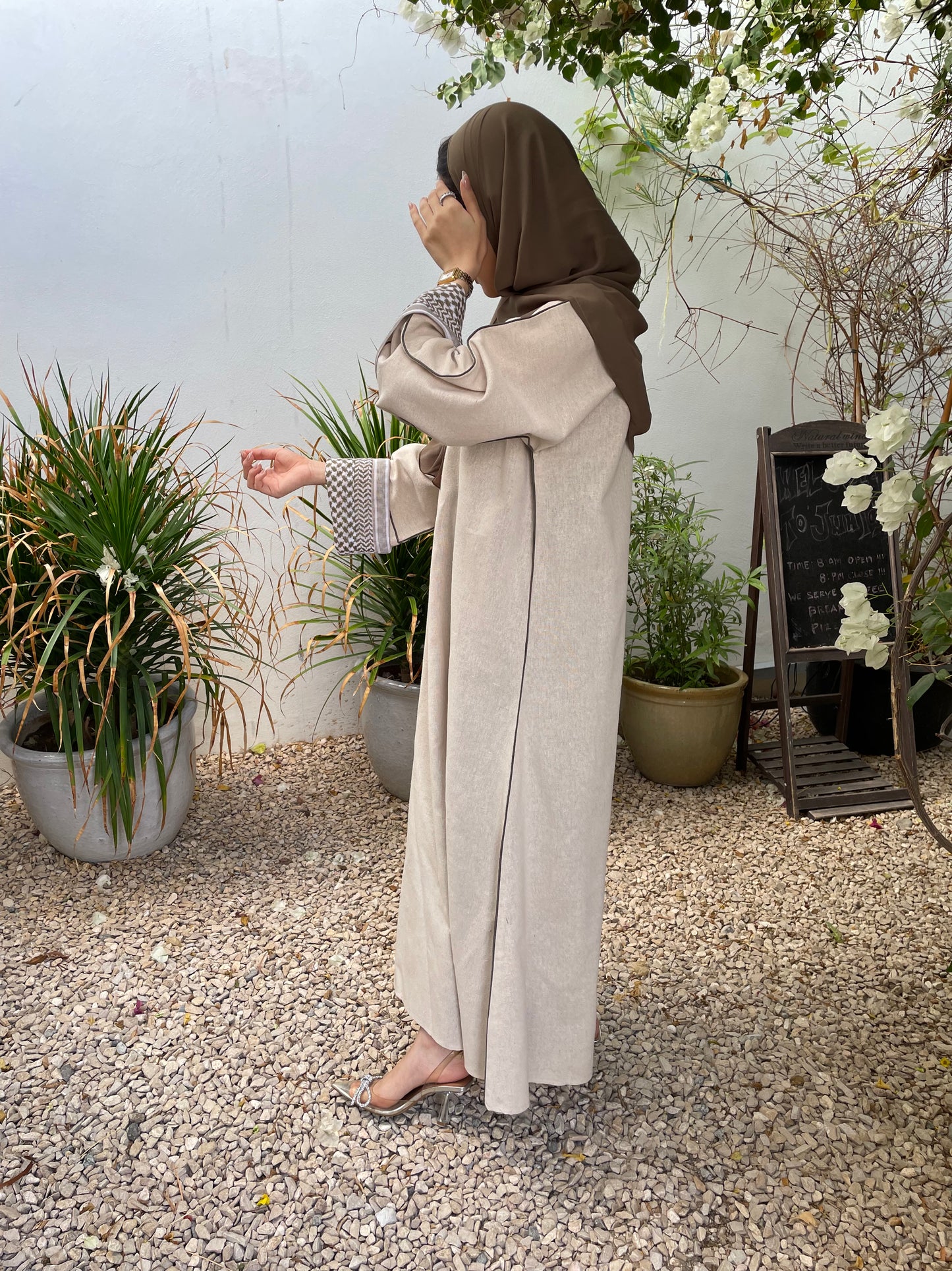 Linen kuffiyeh dress