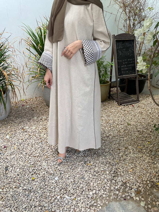Linen kuffiyeh dress