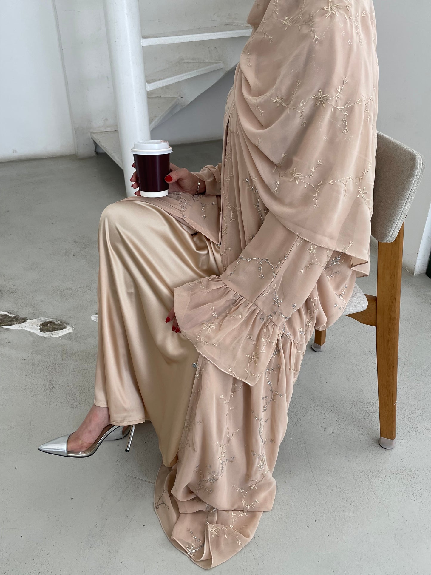 PRE ORDER Tan Layali abaya set With Sheila