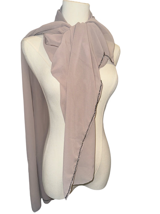 Violet Grey satin collar abaya and scarf
