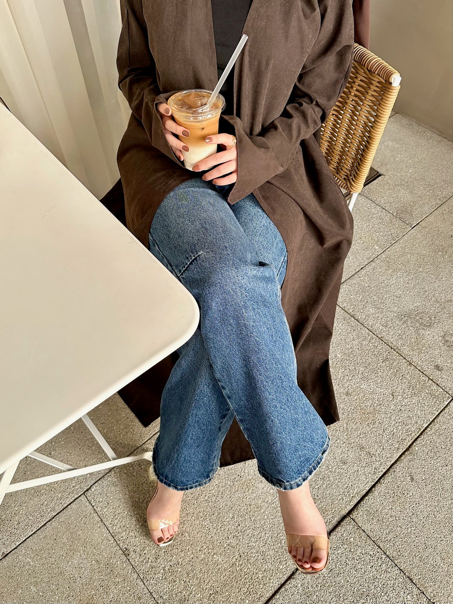 PRE ORDER suede abaya with Sheila