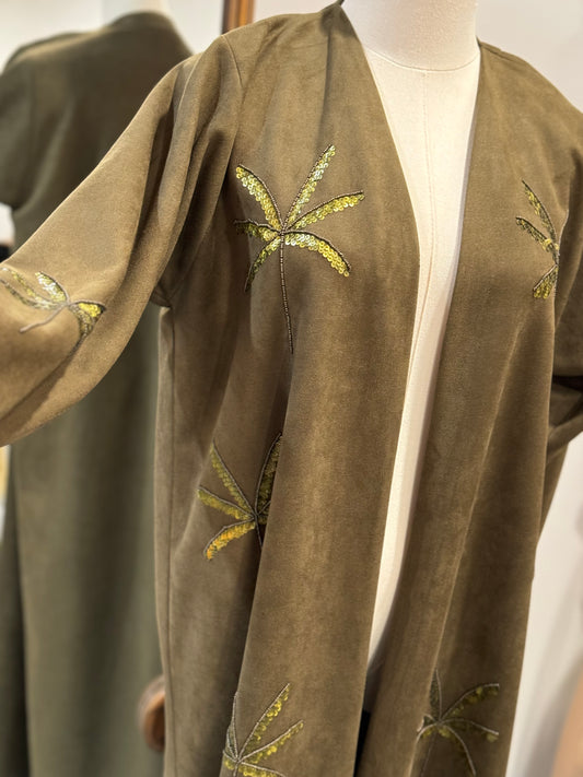 The palm luxury suede abaya and scarf