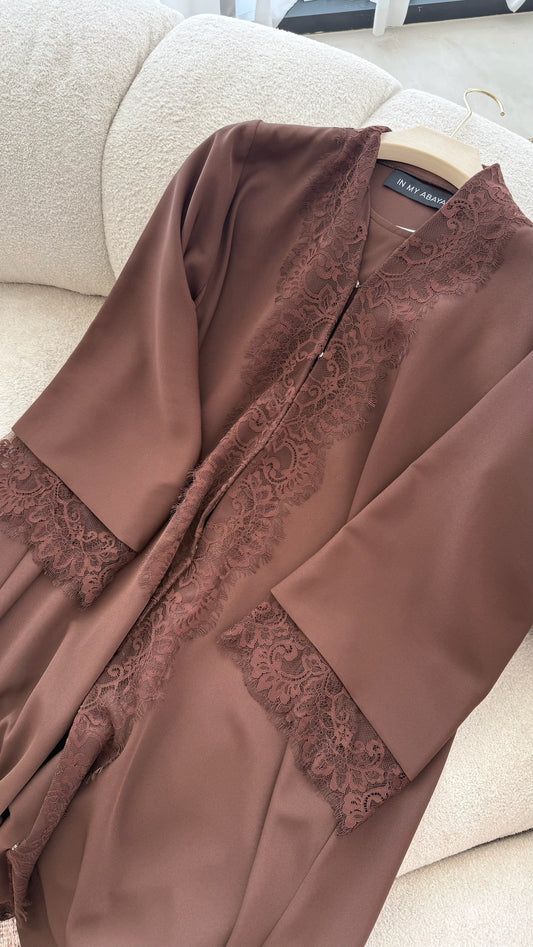 Sareen brown abaya set