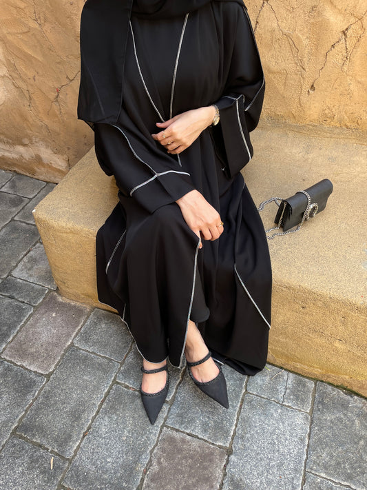 Yasmin abaya set -Black
