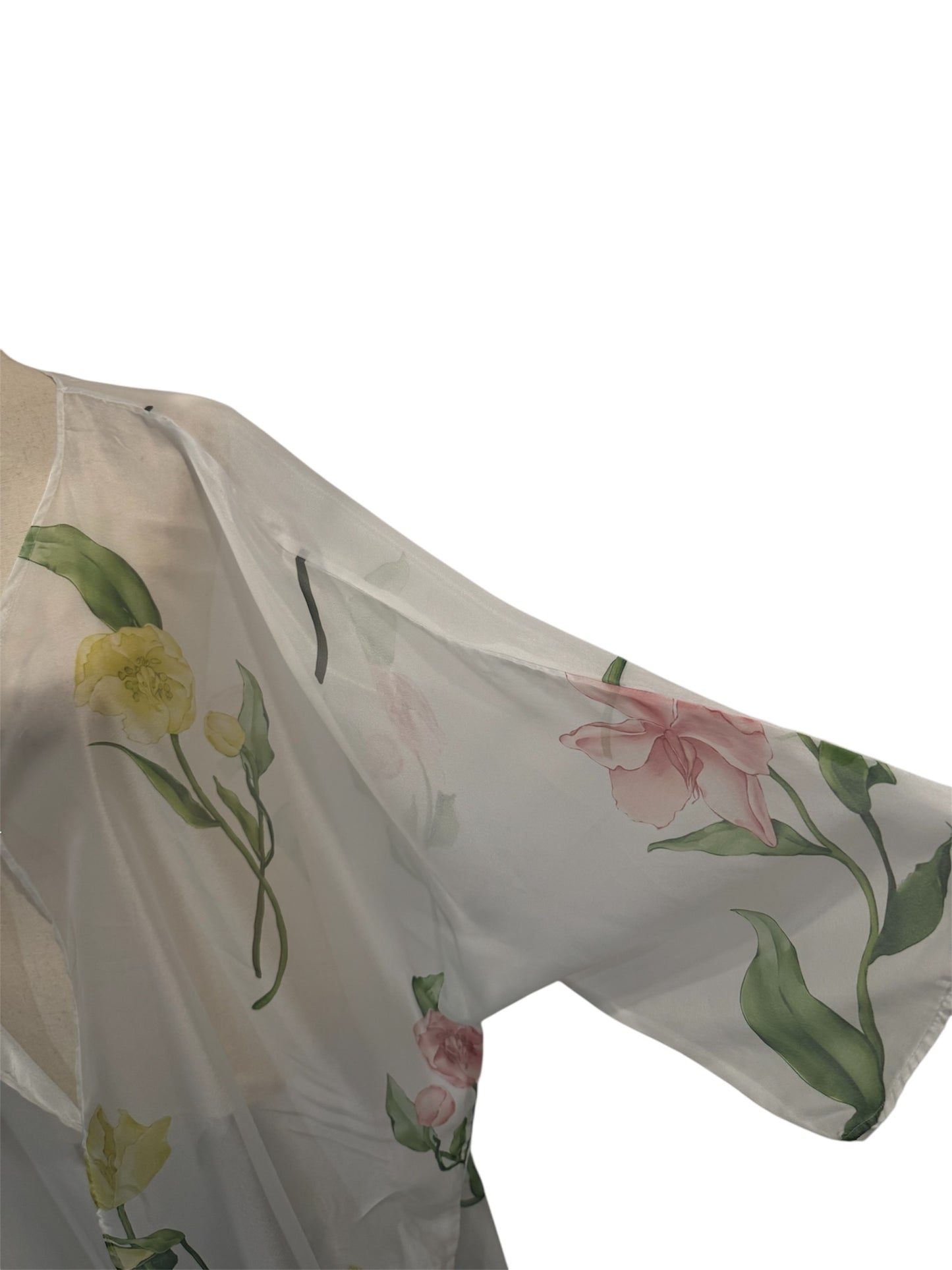 Organza floral kimono