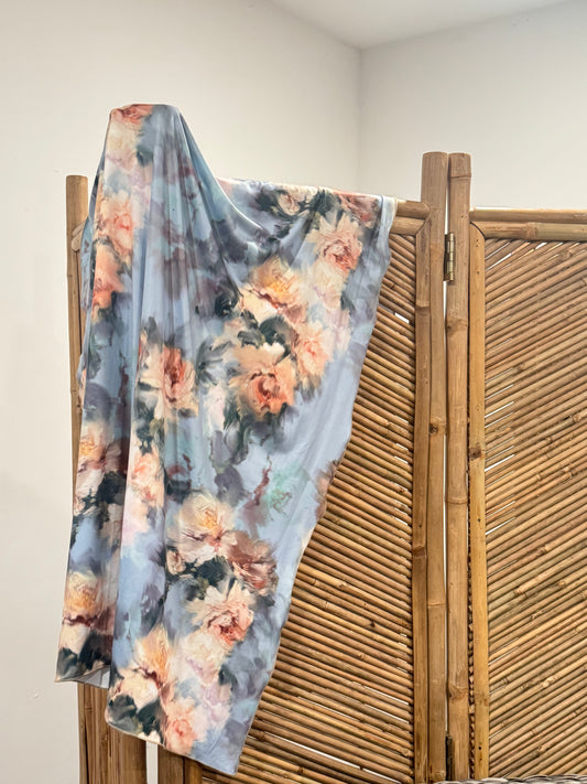 Aquarelle floral print jersey