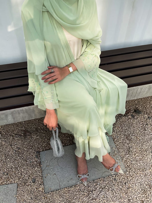 PRE ORDER Amara mint beaded 3 piece set