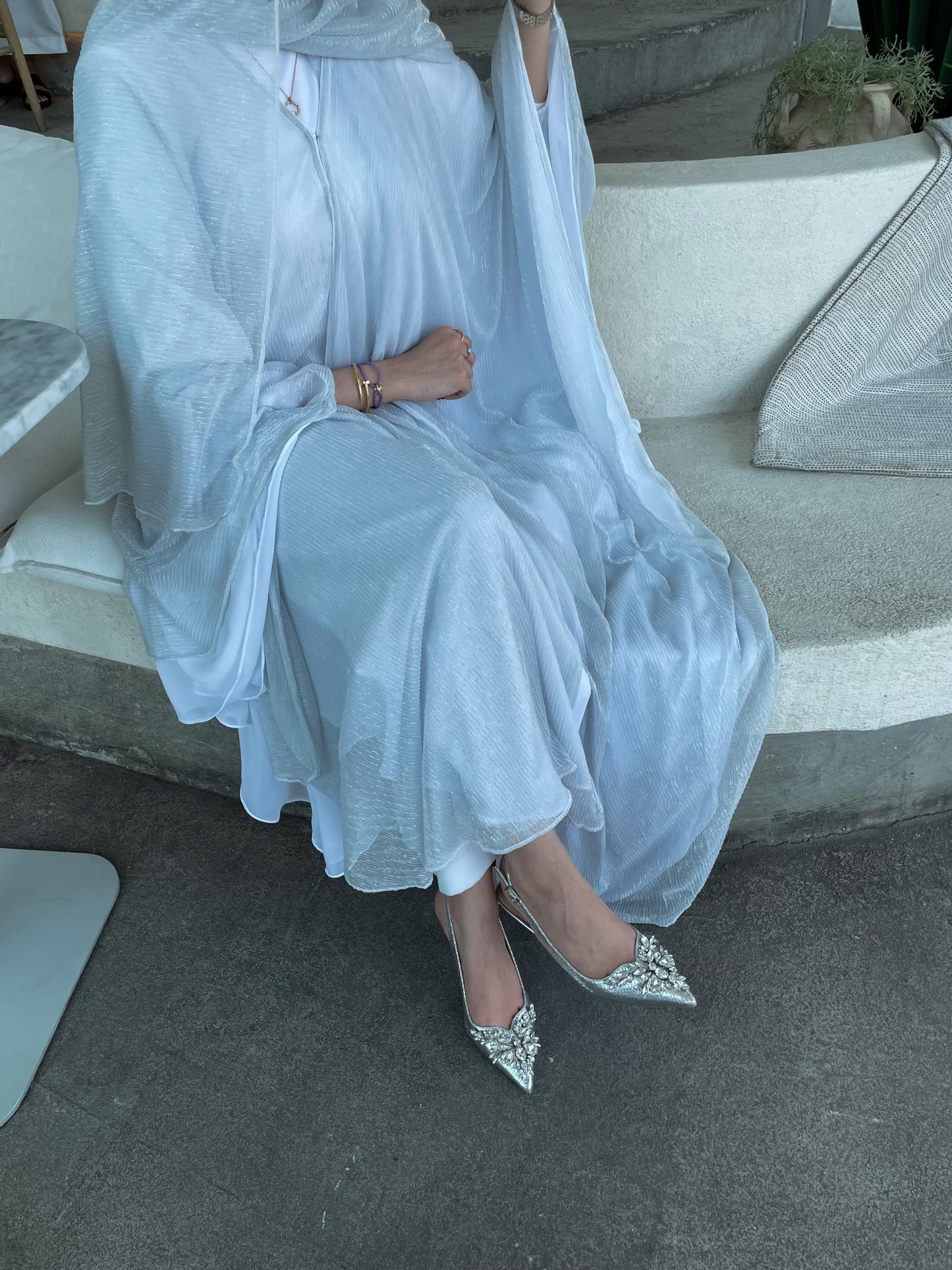 Frost Shimmer abaya & shela