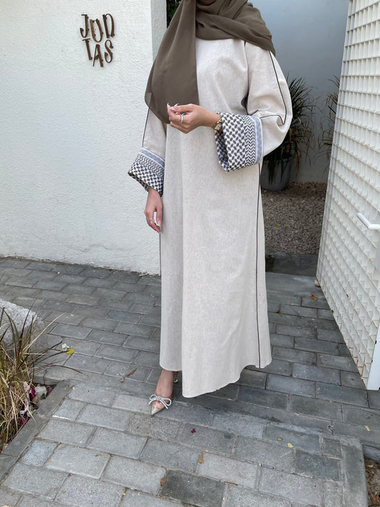 Linen kuffiyeh dress