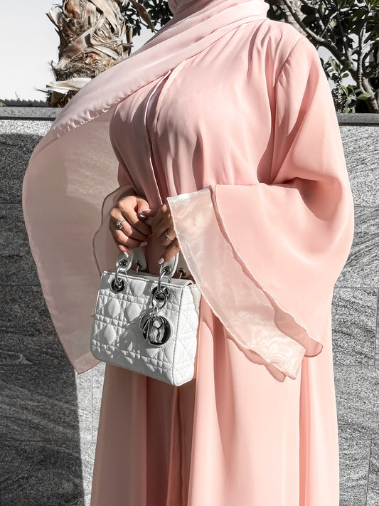 Pink layer abaya and shela only