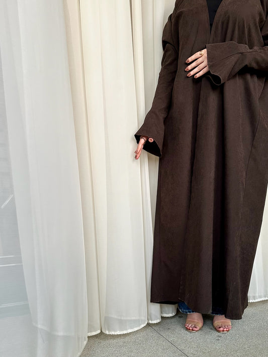 PRE ORDER suede abaya with Sheila
