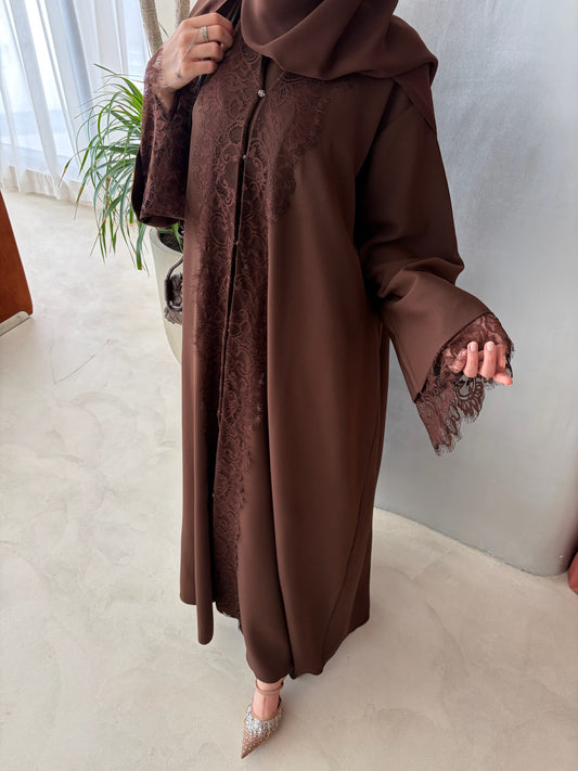 Sareen brown abaya set