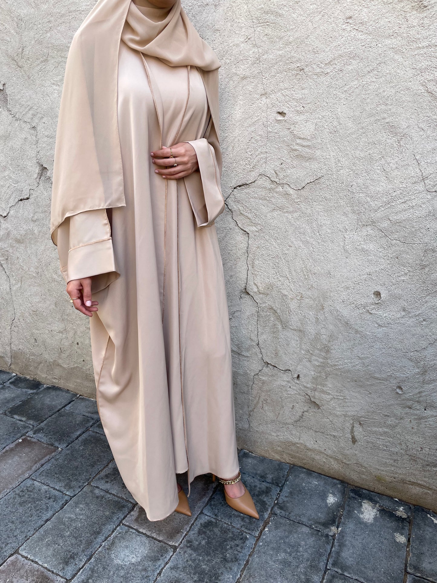 Yasmin abaya set -Sand