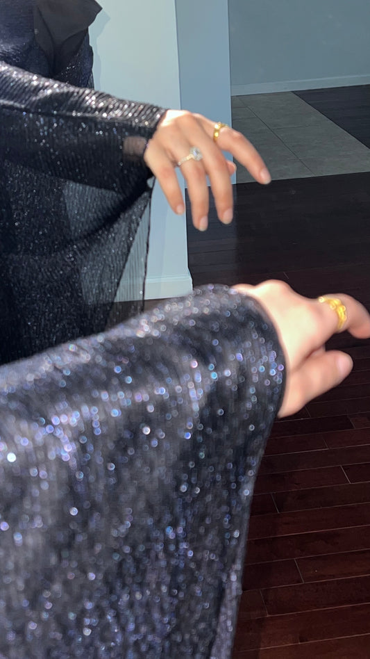 Midnight blue shimmer set